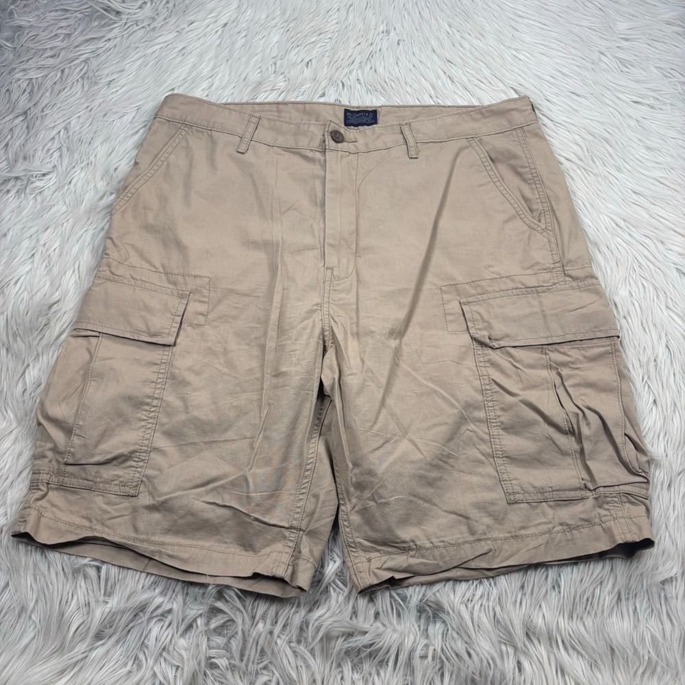 Levi's Men's 36 Beige Khaki Rip Stop Cargo Shorts Twill Cotton Utlity Summer